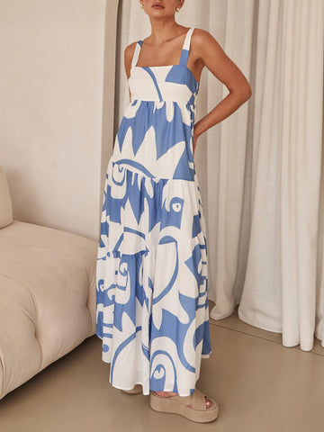 Bohemisches geometrisches Print-Maxikleid