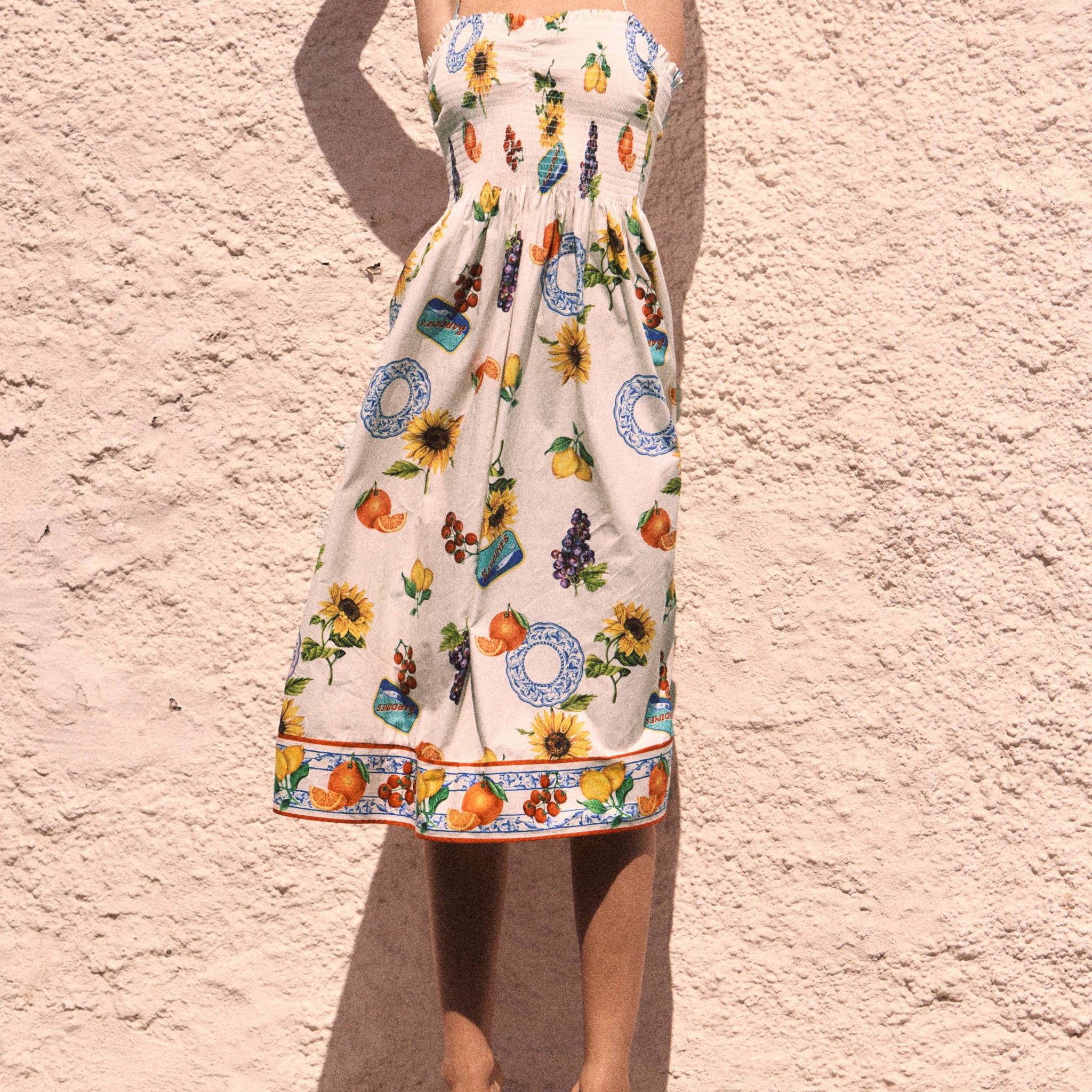 Printed Sling Midi Dress