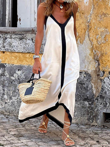 Colorblock-Straps-Midikleid