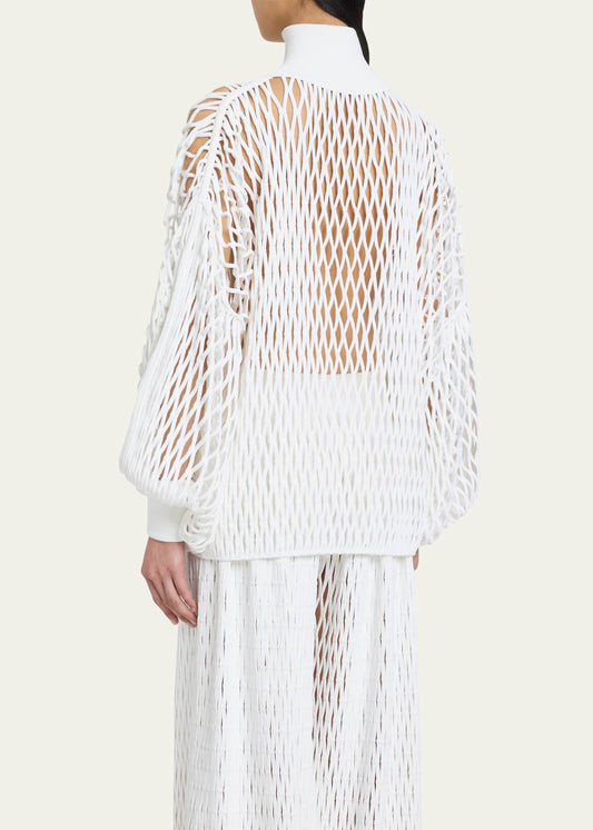 White Mesh Knit Set (Top and Pants)